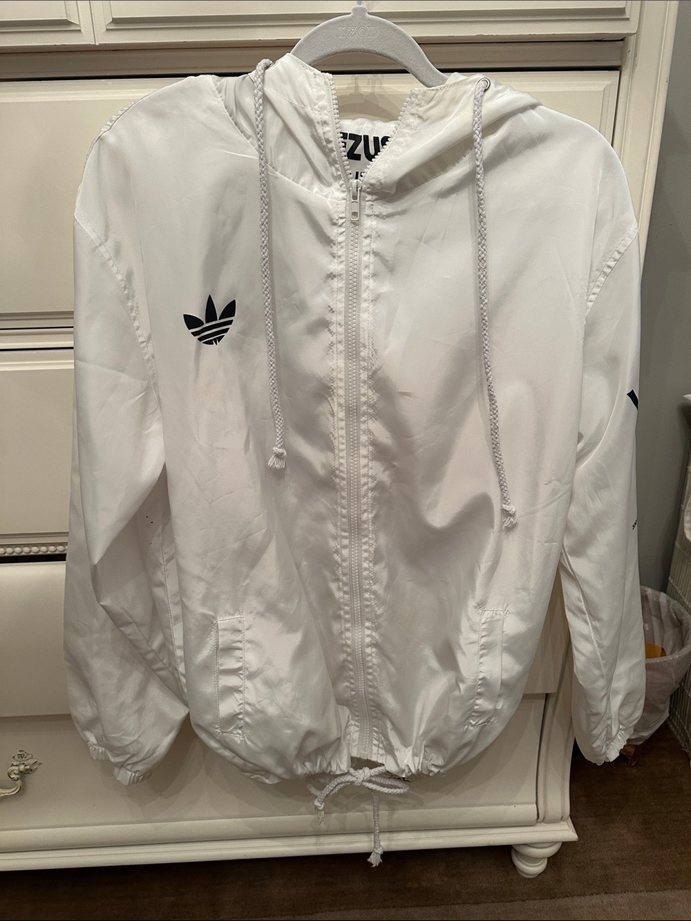 Adidas Yeezy Tour Season 1 White and Black Hooded Windbreaker